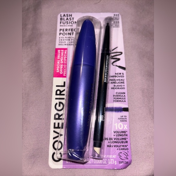 Covergirl-Lash Blast Fusion-Mascara 860 Very Black&Eye Pencil 200 Black Onyx-NEW - Picture 1 of 6